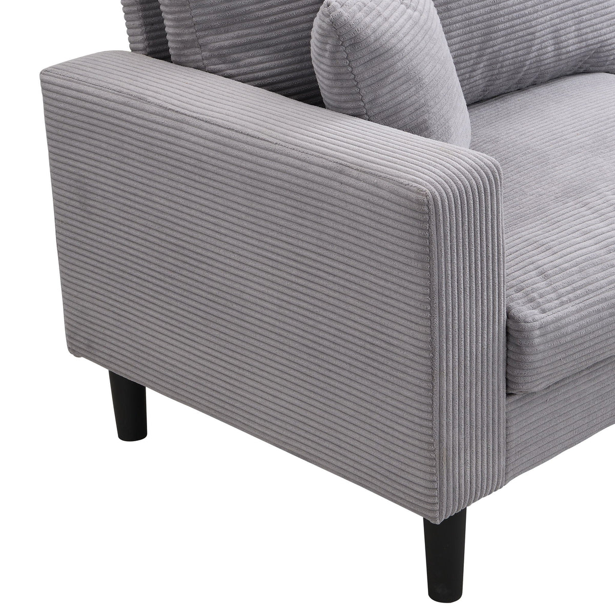 Modern Upholstered Three Seater Sofa and Pillows
