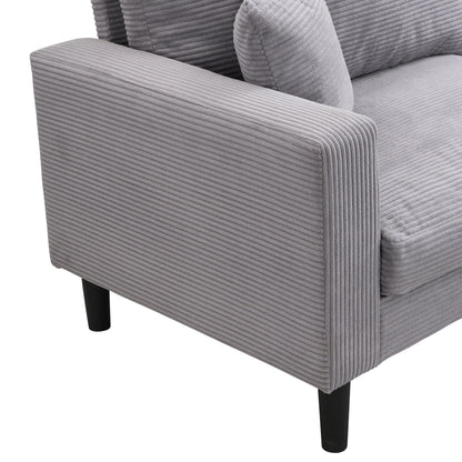 Modern Upholstered Three Seater Sofa and Pillows