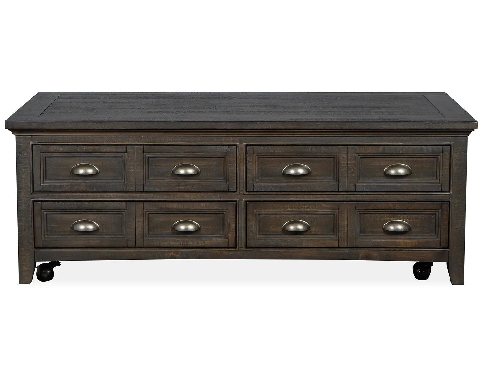 Westley Falls lift-top storage cocktail table graphite with casters and 6 drawers on Tampa Home & Garden Store