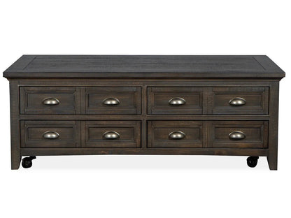 Westley Falls lift-top storage cocktail table graphite with casters and 6 drawers on Tampa Home & Garden Store