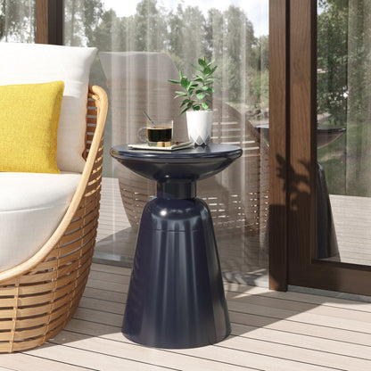 Modern Round Metal Pedestal Outdoor Table