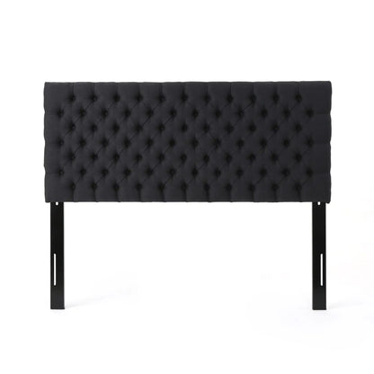 Annecy Contemporary Upholstered Headboard in black tufted fabric with button-tufted detailing on Tampa Home & Garden Store