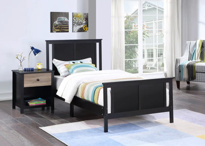 Connelly panel beds in black with underbed storage drawers; two-panel frames with nightstand on Tampa Home & Garden Store