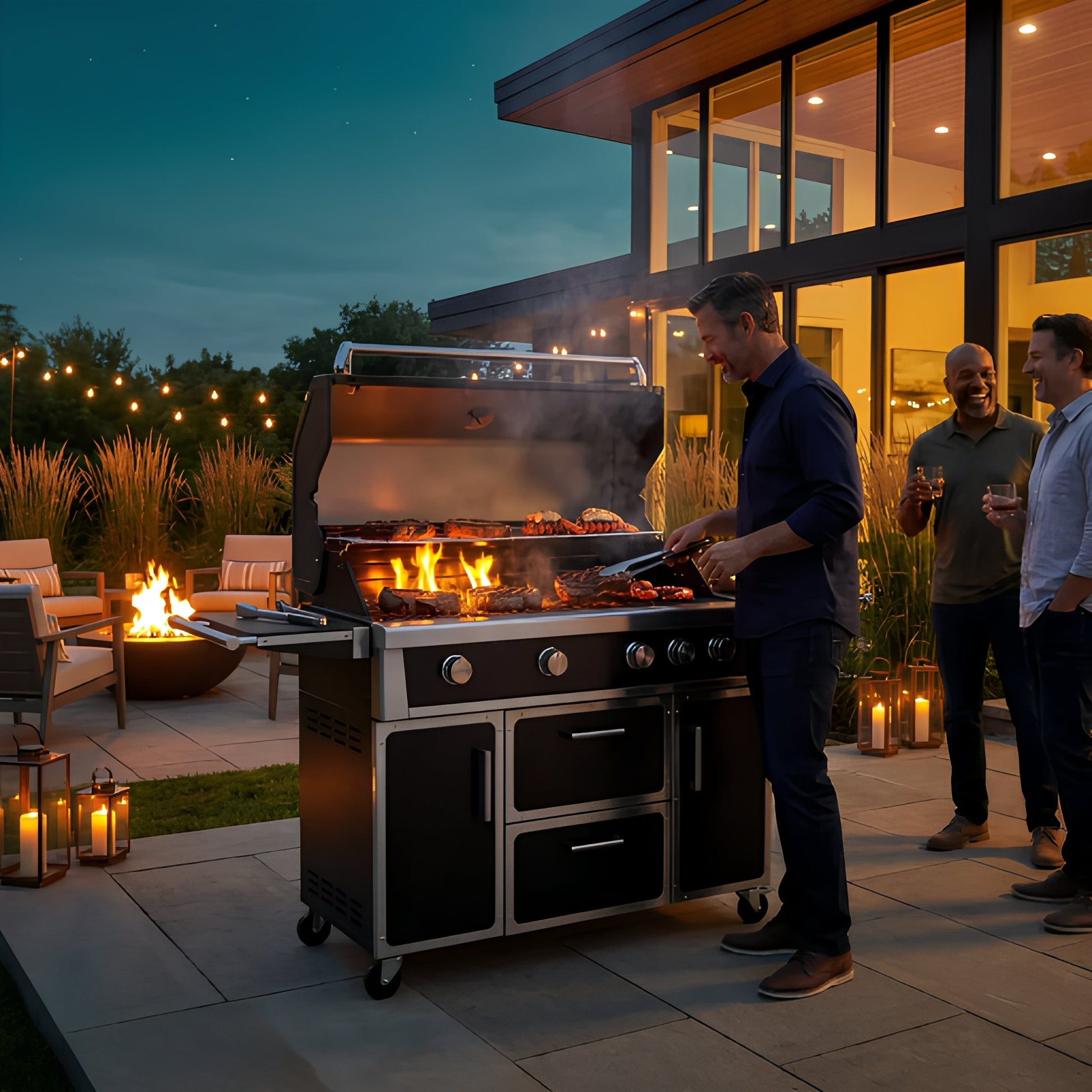 49'' stainless steel standard grill with infrared back burner, HouseOfZazla on Tampa Home & Garden Store