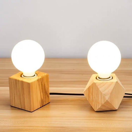 Retro Lamp Holder Hanging Wire Wood Lamp Holder Wood Table Lamp - Tampa Home & Garden Store