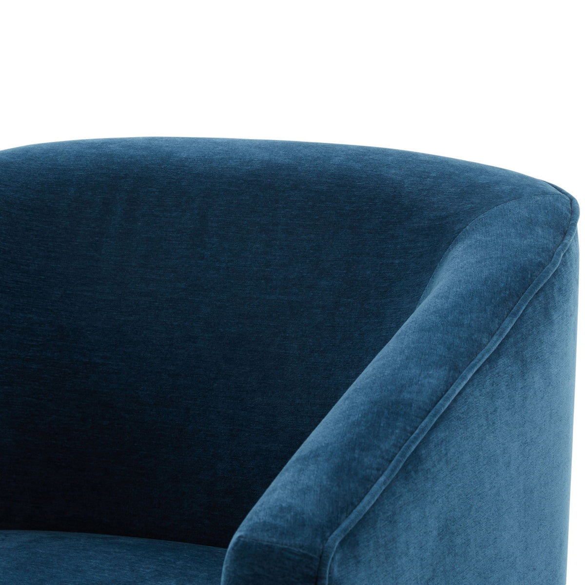 Skirted blue swivel chair with textured upholstery, HouseOfZazla swing chair on Tampa Home & Garden Store