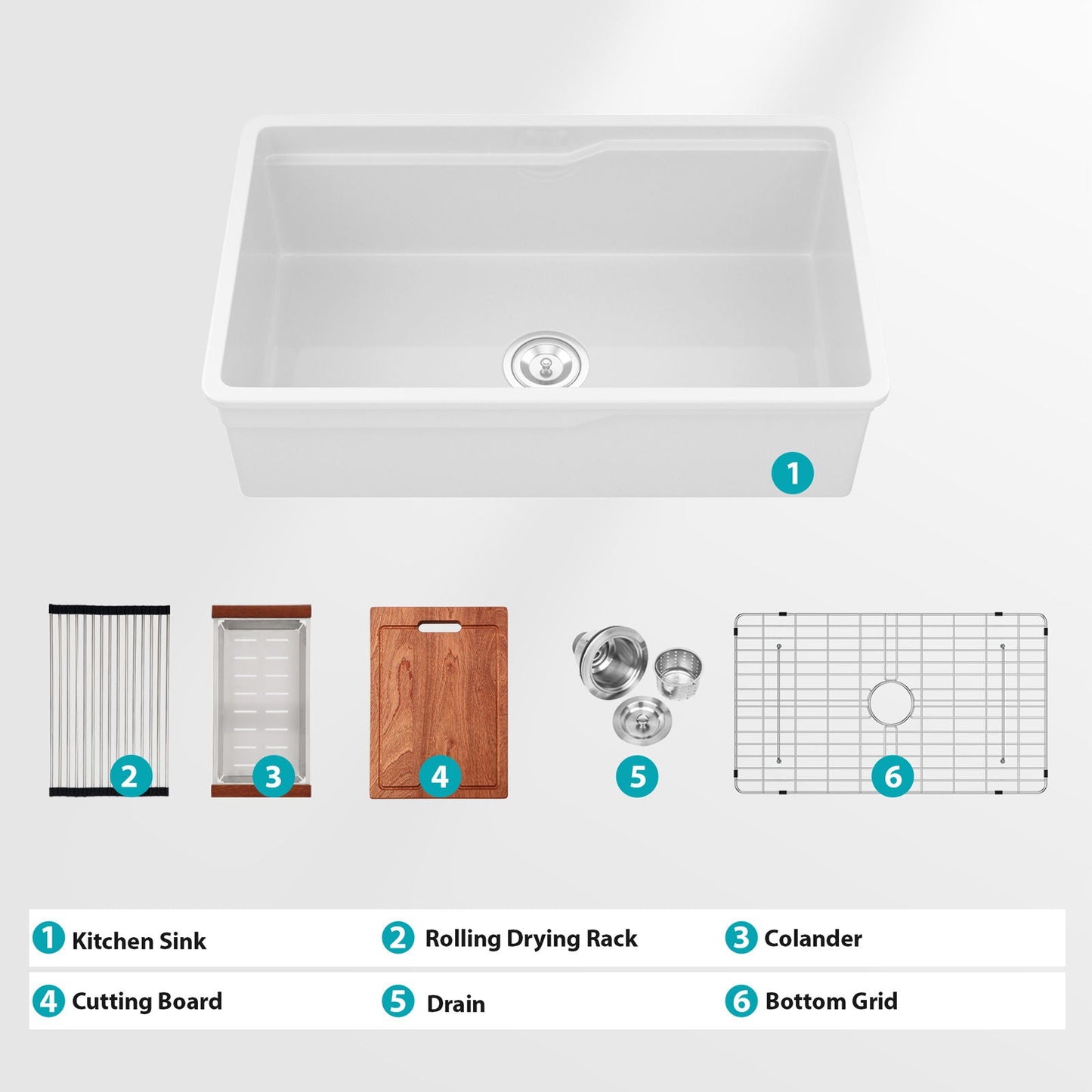 Undermount Workstation and Ceramic Kitchen Sink