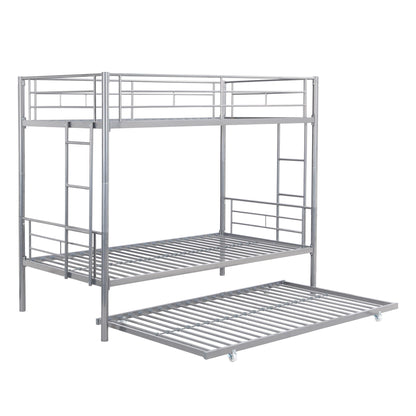 Modern Metal Frame Bunk Bed With Trundle