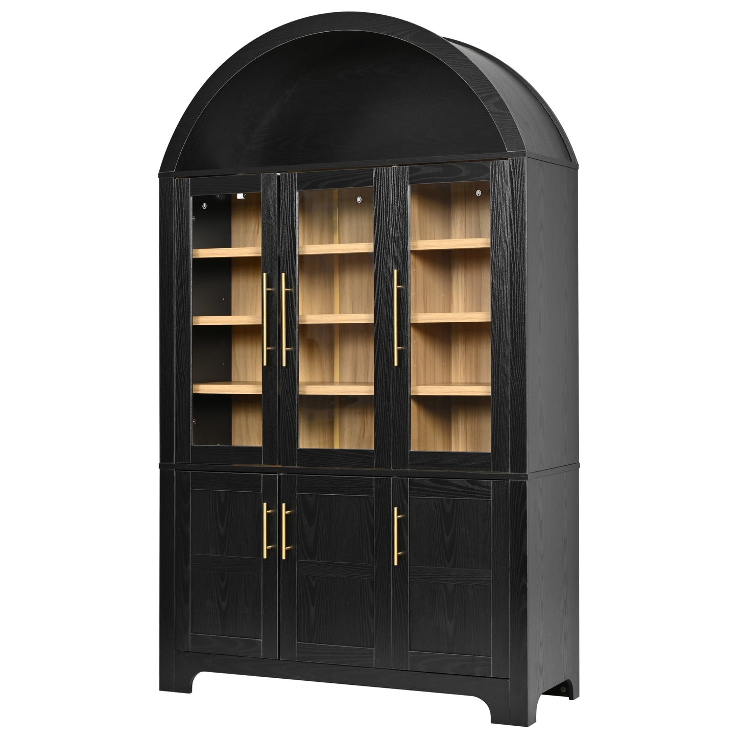 Tall Arched Kitchen Wood Pantry Cabinet