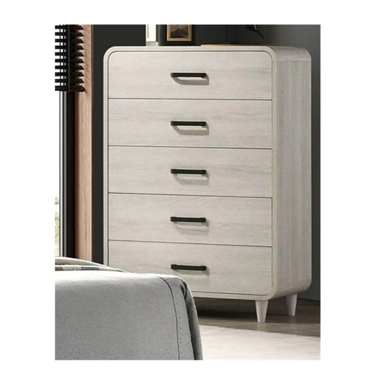5-drawer tall chest Antique White accent storage by Unique Piece Furniture on Tampa Home & Garden Store