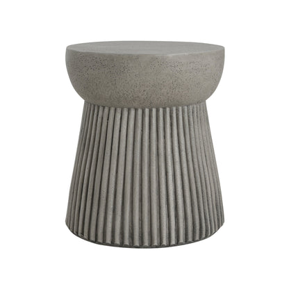 Outdoor lightweight concrete side table by HouseOfZazla with speckled finish ribbed base on Tampa Home & Garden Store