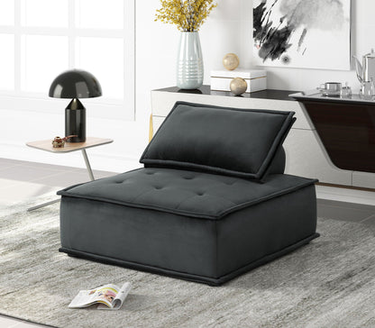 Anna Armless Lounge Chair with Tufted Gray Upholstery by HouseOfZazla on Tampa Home & Garden Store