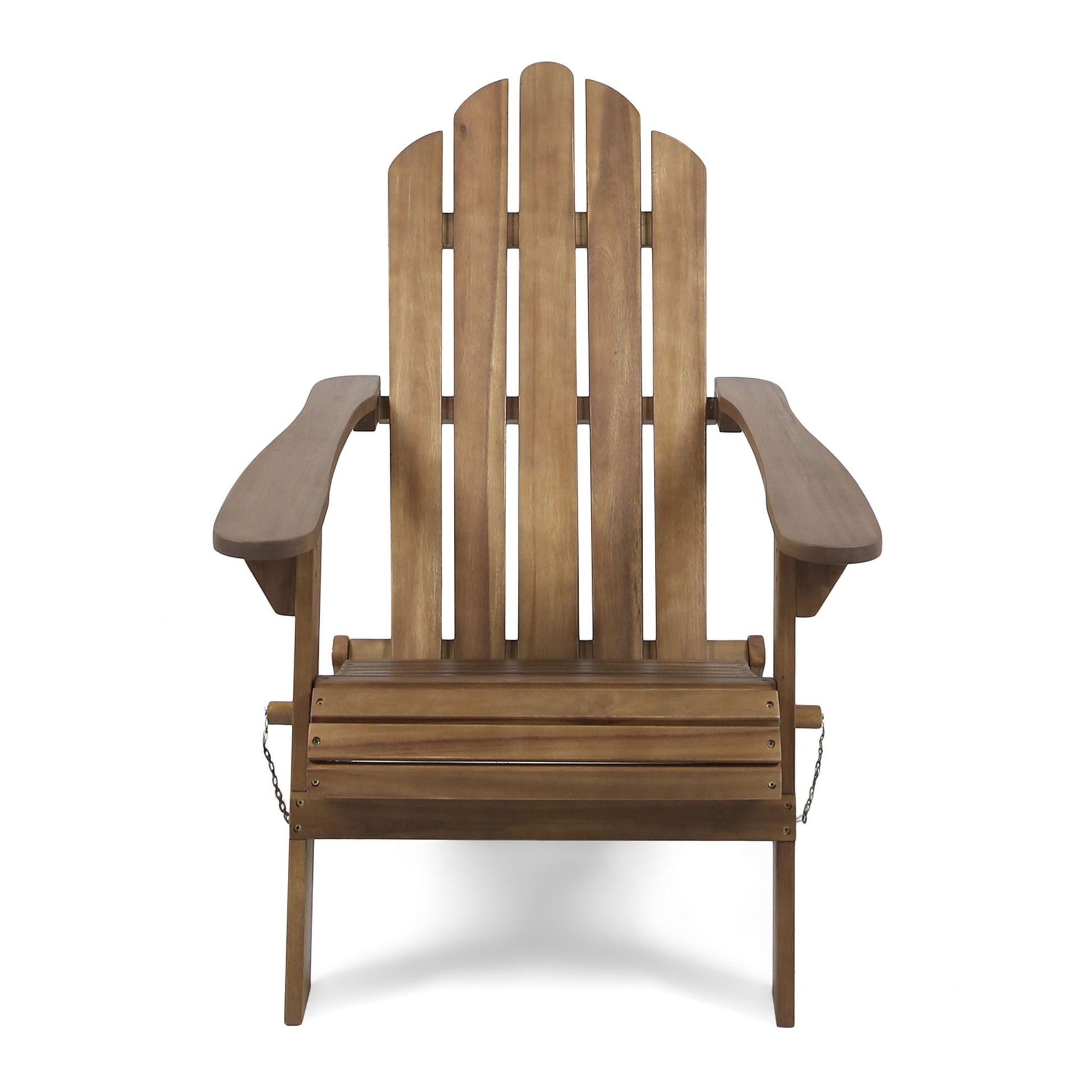 Aurascape outdoor acacia wood foldable Adirondack chair back view by HouseOfZazla on Tampa Home & Garden Store