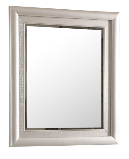 Silver champagne wall mirror Kat by HouseOfZazla with low distortion glass on Tampa Home & Garden Store