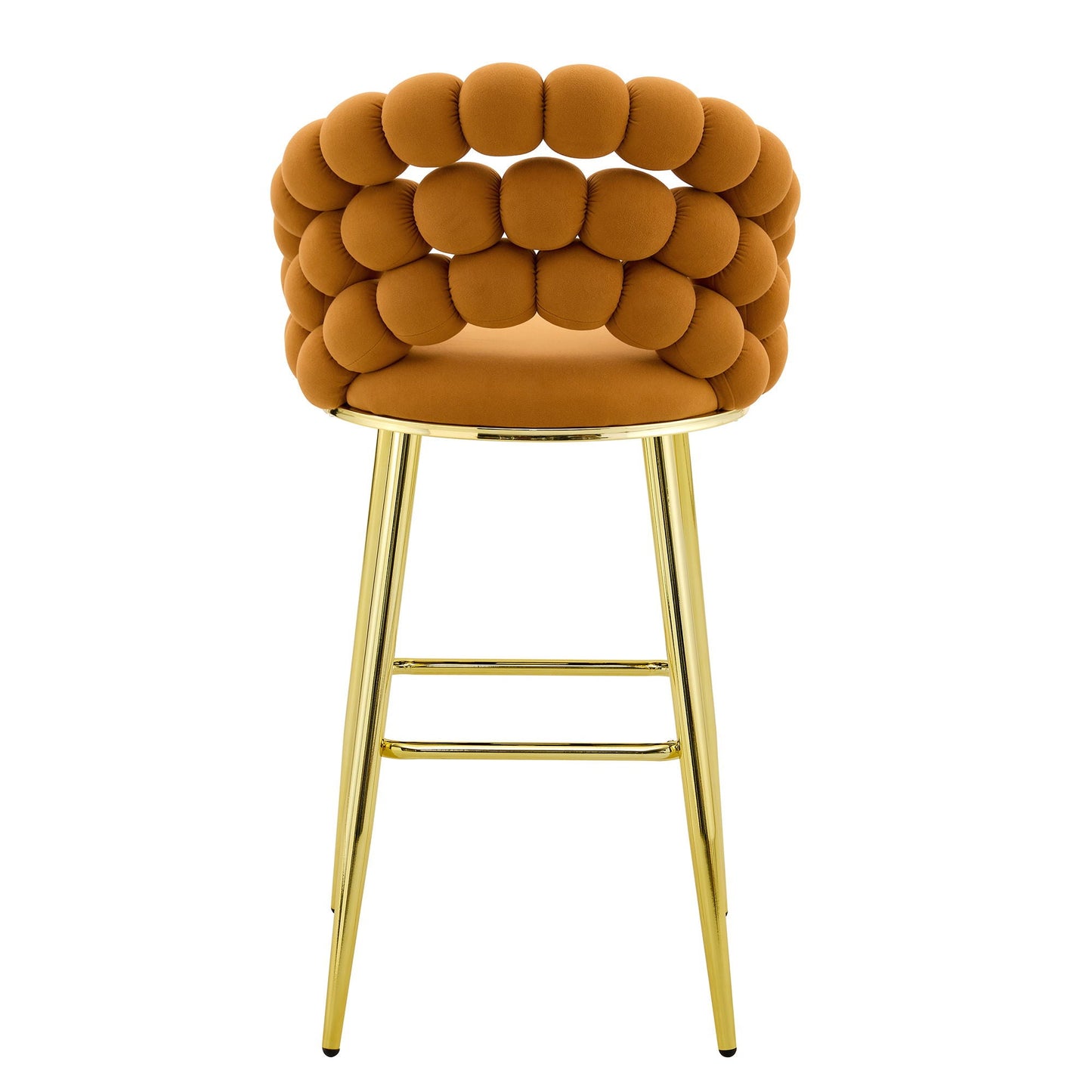 Ball Chain Bubble Tufted Bar Chairs Set Of Two