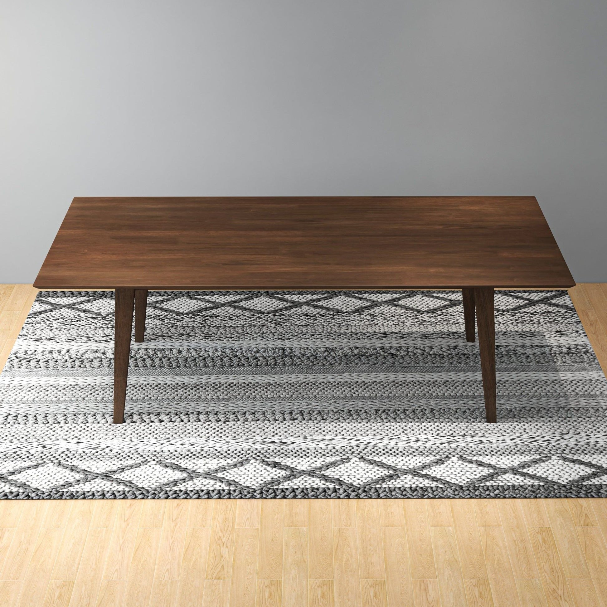 Levi Modern Rectangular Dining Table by HouseOfZazla in walnut finish with sturdy legs on Tampa Home & Garden Store