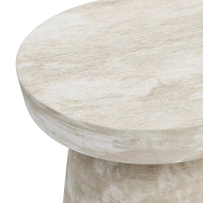 Robbie Handcrafted Accent Table round top pale whitewashed wood finish Unique Piece Furniture on Tampa Home & Garden Store
