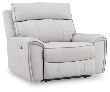 Social Pointe power recliner with adjustable headrest pearl ash by Unique Piece Furniture on Tampa Home & Garden Store