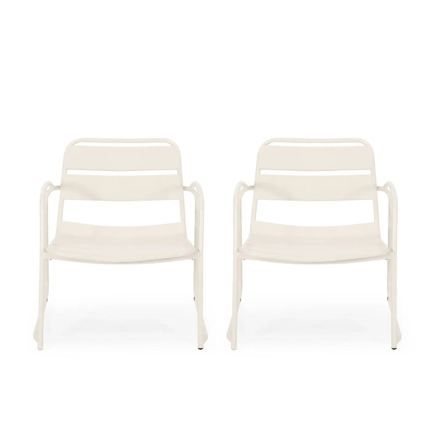 Conrad Outdoor Chair pair, white metal arm chairs by HouseOfZazla on Tampa Home & Garden Store