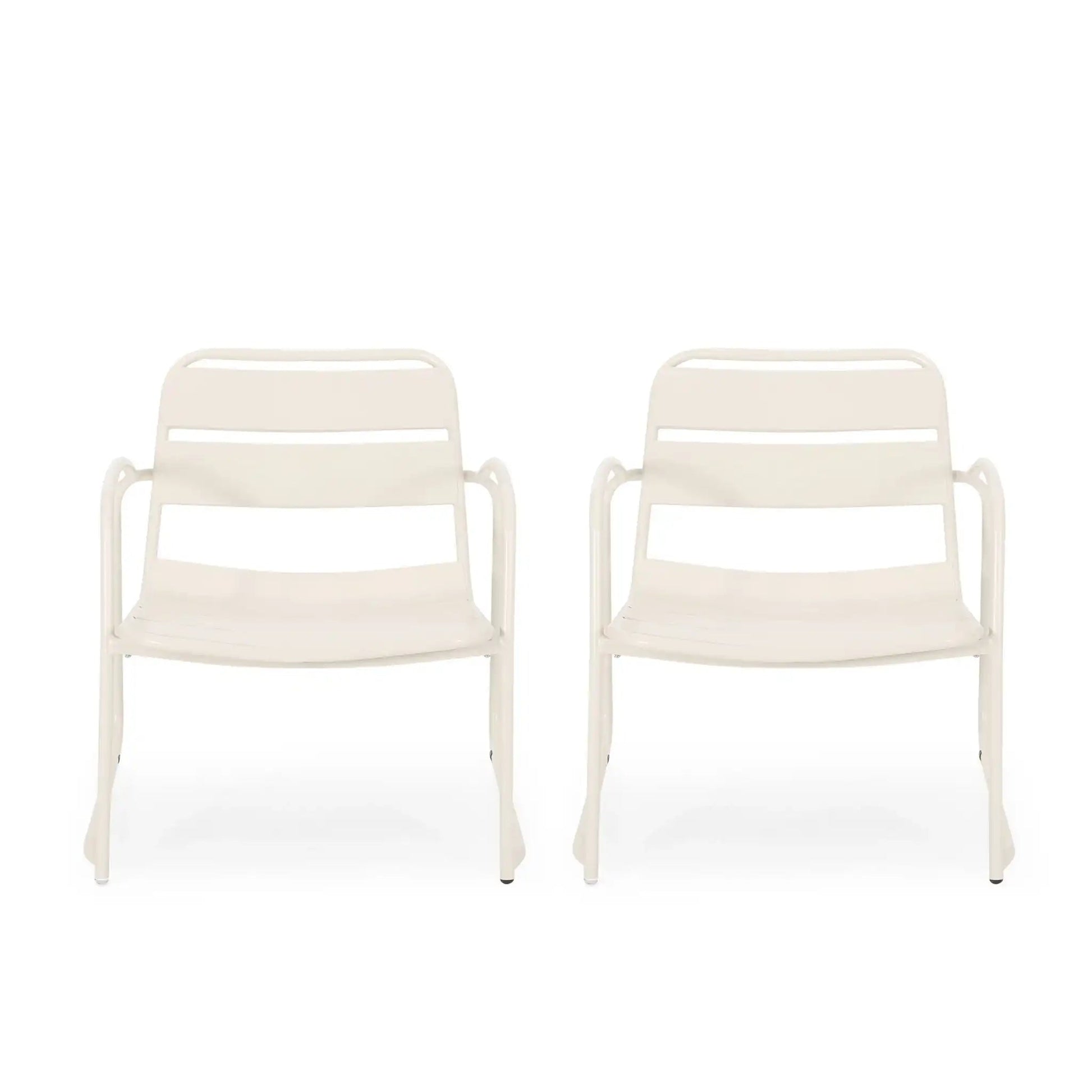 Conrad Outdoor Chair pair, white metal arm chairs by HouseOfZazla on Tampa Home & Garden Store