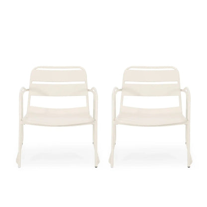 Conrad Outdoor Chair pair, white metal arm chairs by HouseOfZazla on Tampa Home & Garden Store