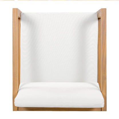 Acacia Wood Outdoor Dining Chairs Set of Two