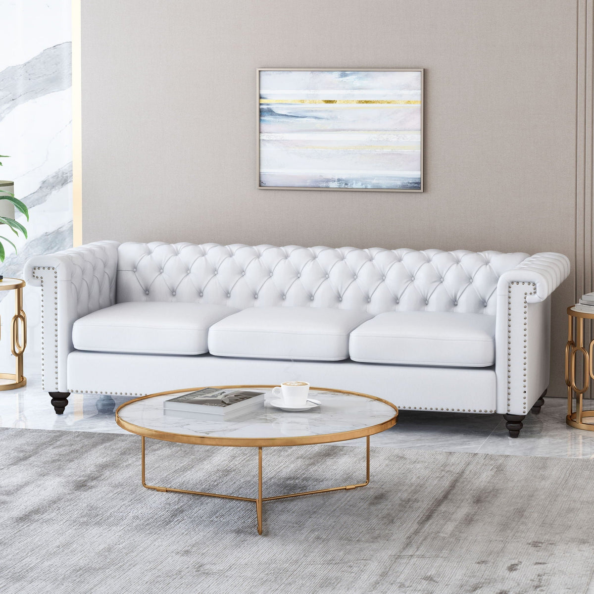 Chesterfield 3 Seater Sofa and Button Tufting