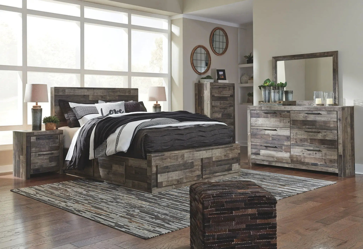 Derekson Youth Panel Bedroom Set Rustic Finish