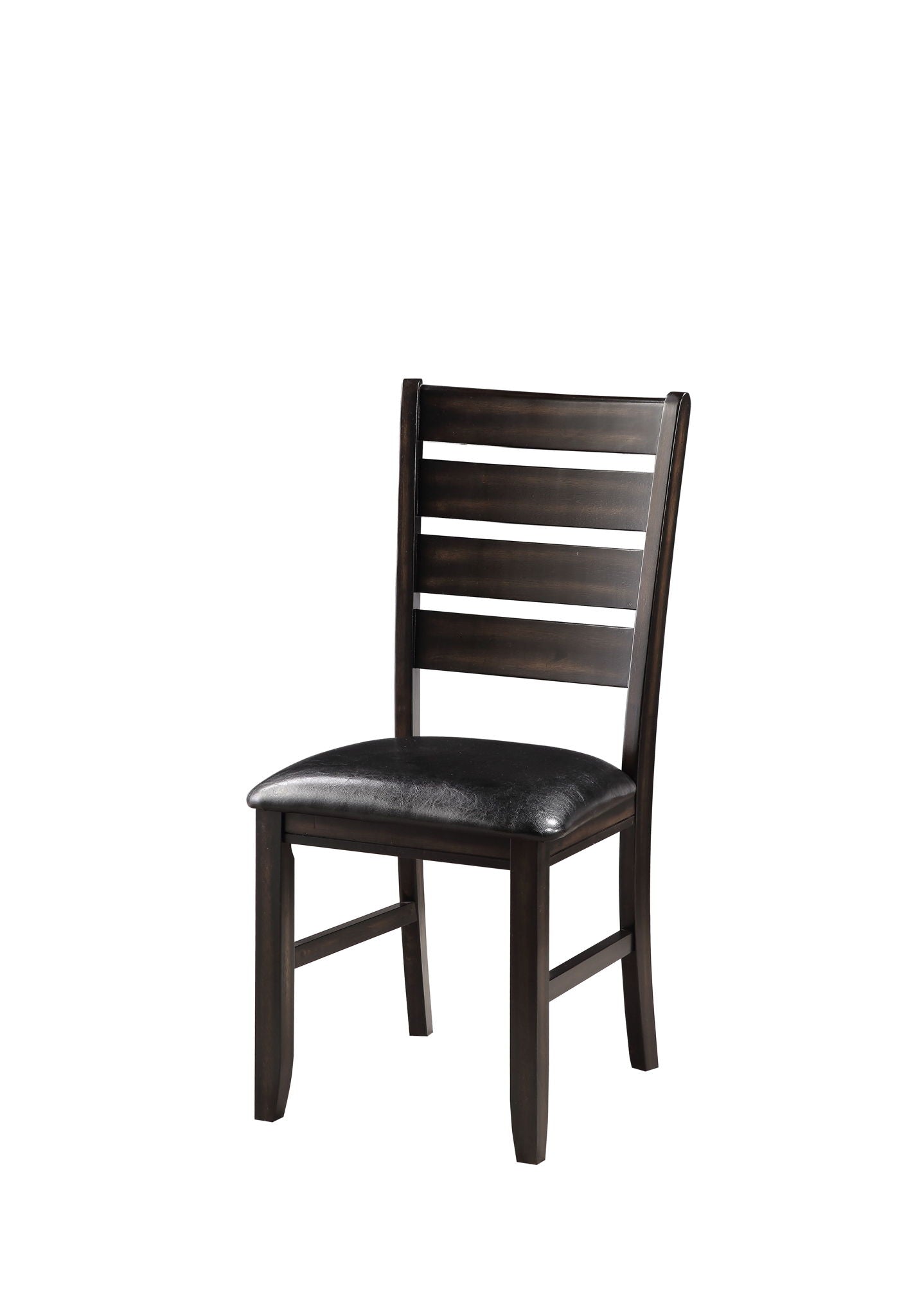 Urbana synthetic leather side chairs set of 2, dark espresso wood, black faux leather seats on Tampa Home & Garden Store