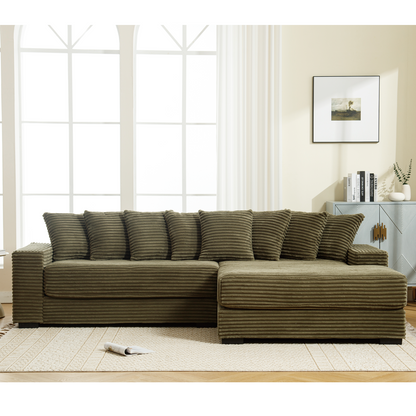 The Oversized Corduroy L Shaped Living Room Sofa