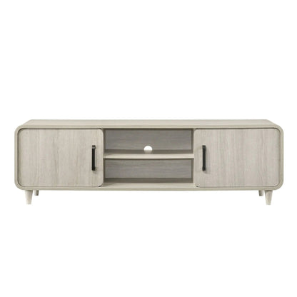 TV stand antique white with sliding doors and handles, open shelf by Unique Piece Furniture on Tampa Home & Garden Store