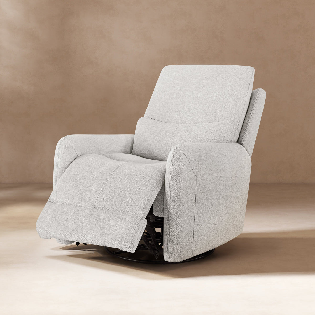 Dublin 30in Swivel Recliner Arm Chair Heathered gray fabric footrest swivel base HouseOfZazla on Tampa Home & Garden Store