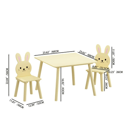 Table and chair set with 2 bunny chairs in yellow by Unique Piece Furniture on Tampa Home & Garden Store