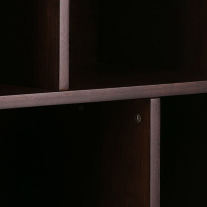Mid Century Wide Bookcase by HouseOfZazla in dark wood finish on Tampa Home & Garden Store