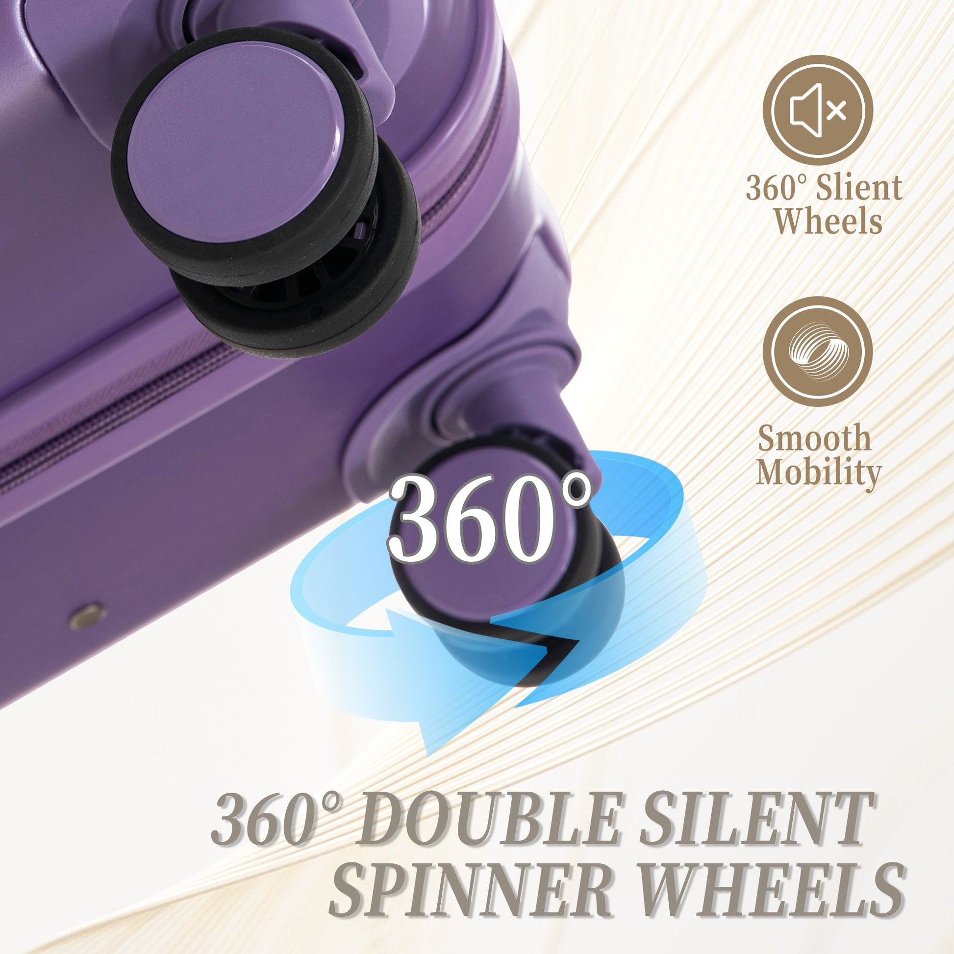 Purple HIFINE Tourist 3-Piece ABS Spinner Wheel Luggage Set with 360° wheels by HouseOfZazla on Tampa Home & Garden Store