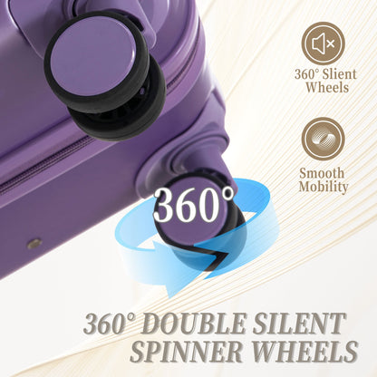 Purple HIFINE Tourist 3-Piece ABS Spinner Wheel Luggage Set with 360° wheels by HouseOfZazla on Tampa Home & Garden Store