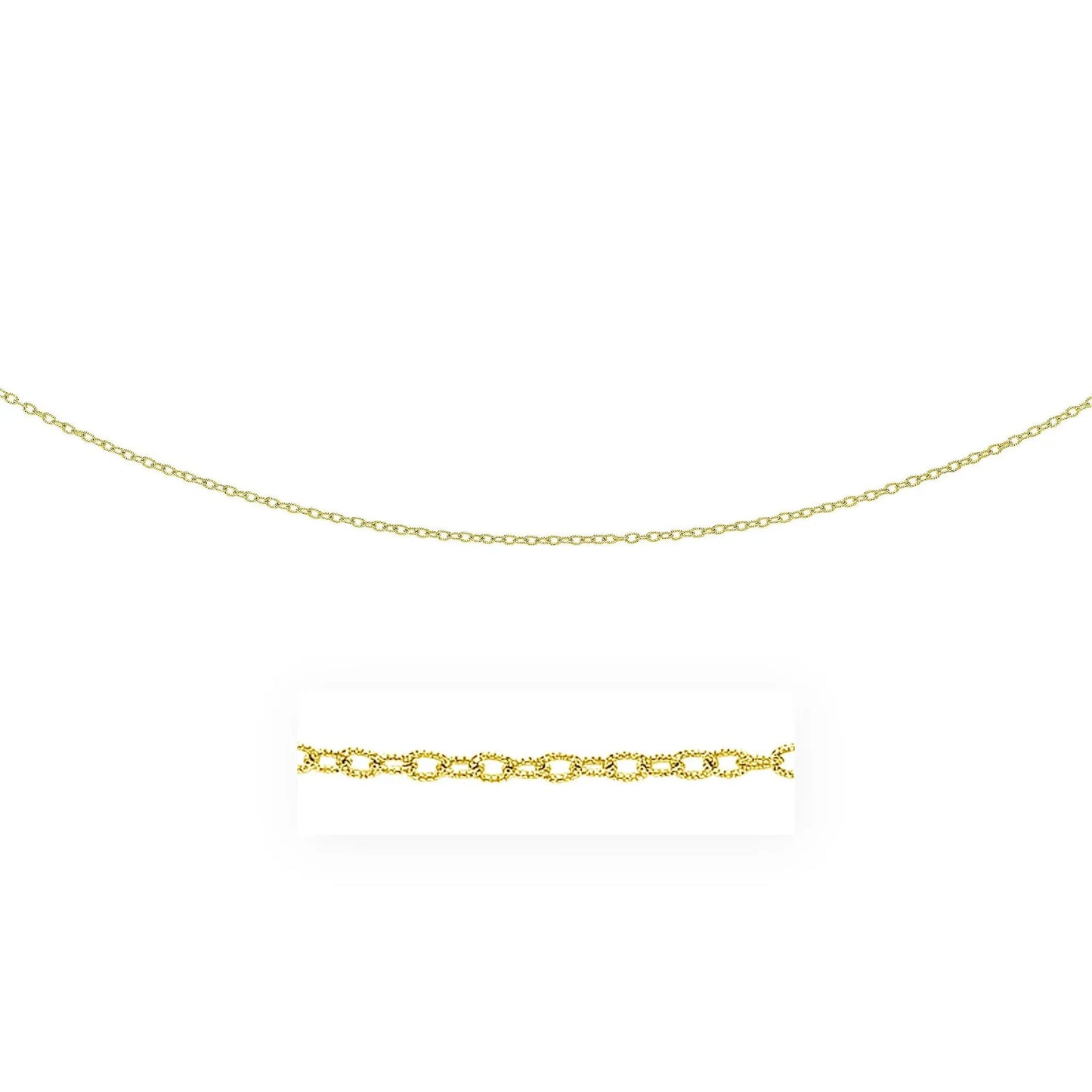 2.5mm 14k yellow gold textured-link pendant chain by Bids.com on Tampa Home & Garden Store
