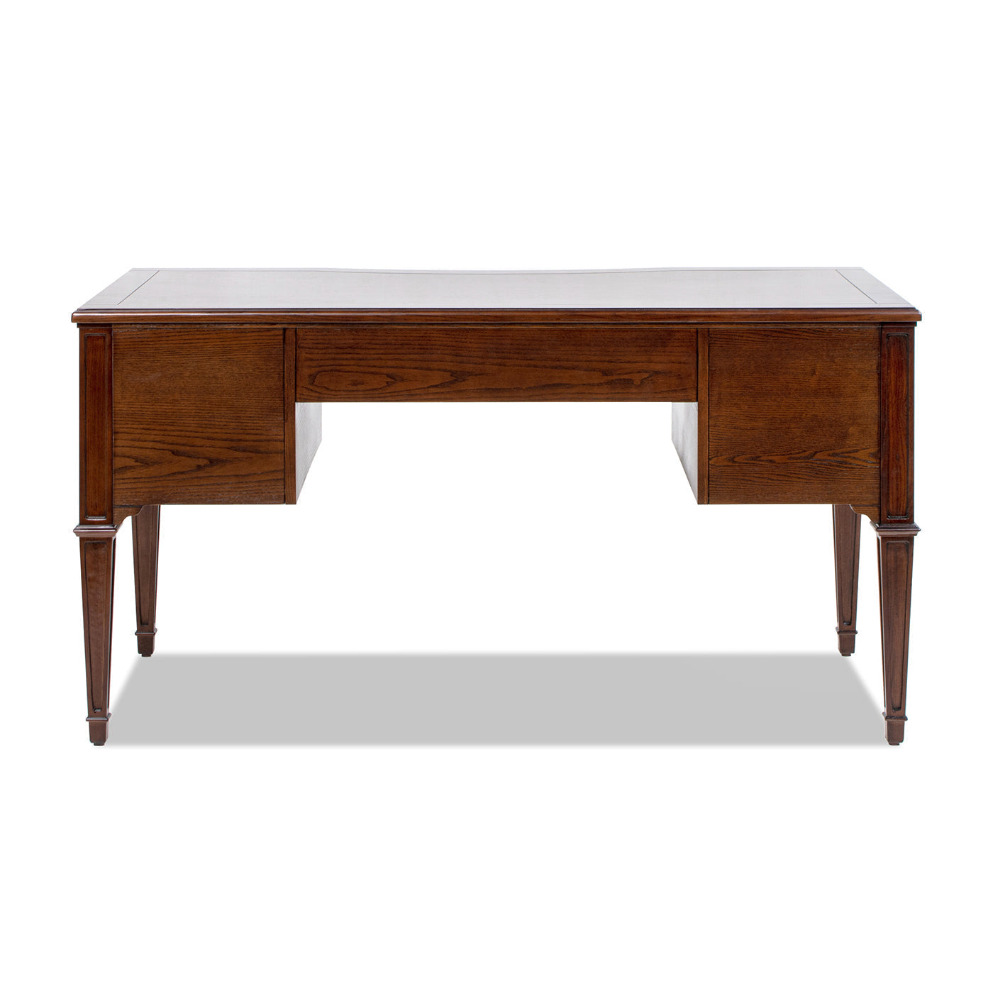 Executive desk Dauphin Gold Accent 5-drawer dark walnut ash veneer HouseOfZazla on Tampa Home & Garden Store