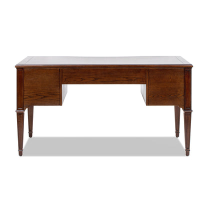 Executive desk Dauphin Gold Accent 5-drawer dark walnut ash veneer HouseOfZazla on Tampa Home & Garden Store