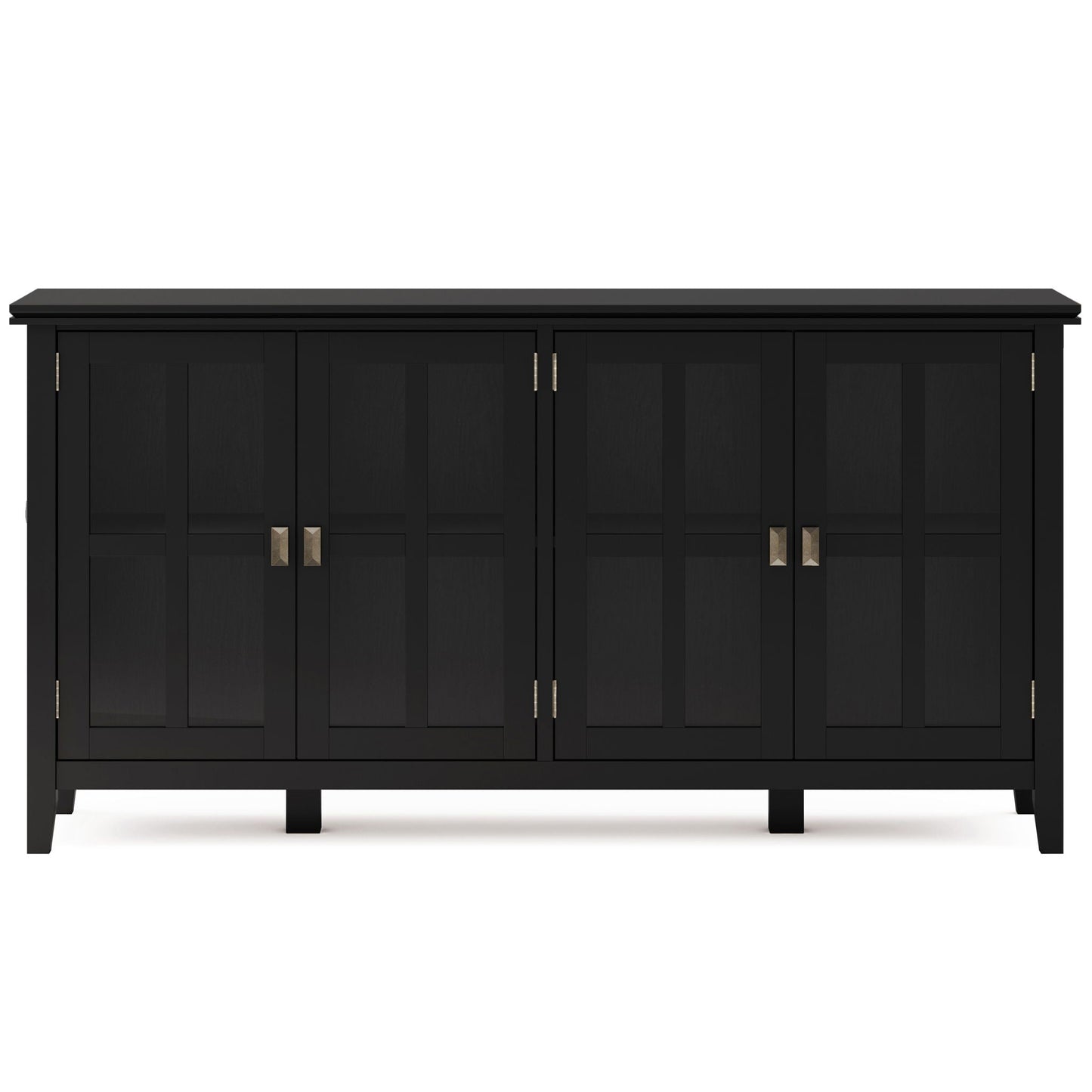 Artisan Wide 4-Door Storage Cabinet in black with gold hardware by HouseOfZazla on Tampa Home & Garden Store
