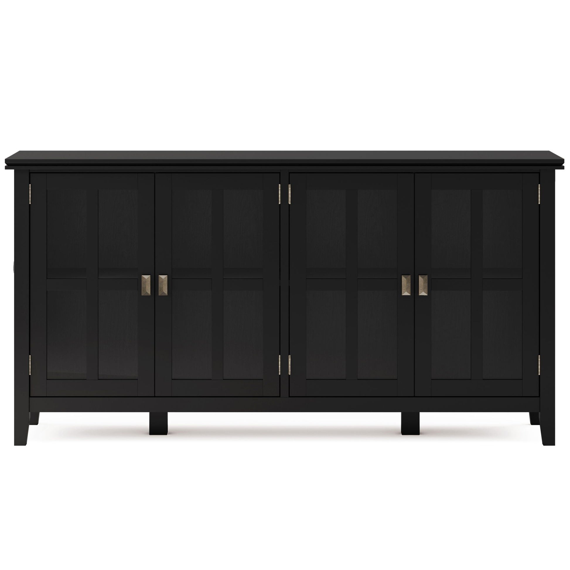Artisan Wide 4-Door Storage Cabinet in black with gold hardware by HouseOfZazla on Tampa Home & Garden Store