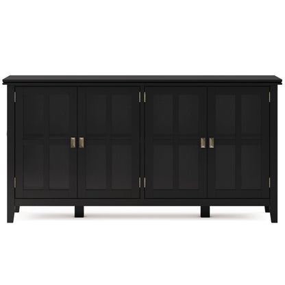 Artisan Wide 4-Door Storage Cabinet in black with gold hardware by HouseOfZazla on Tampa Home & Garden Store