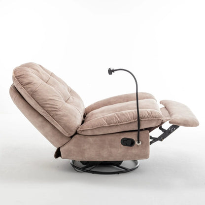 Modern Swivel Gliding Recliner Chair with rocking function in tan by Unique Piece Furniture on Tampa Home & Garden Store