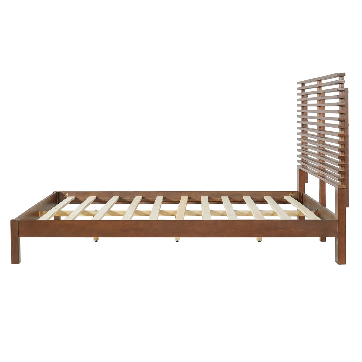 Queen Solid Wood Platform Bed in a Walnut Finish