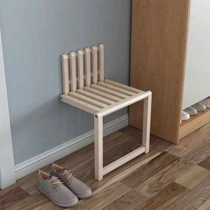Wall-mounted folding chair solid wood with slatted seat for shoe changing by FLIPSTYLEZLLC on Tampa Home & Garden Store
