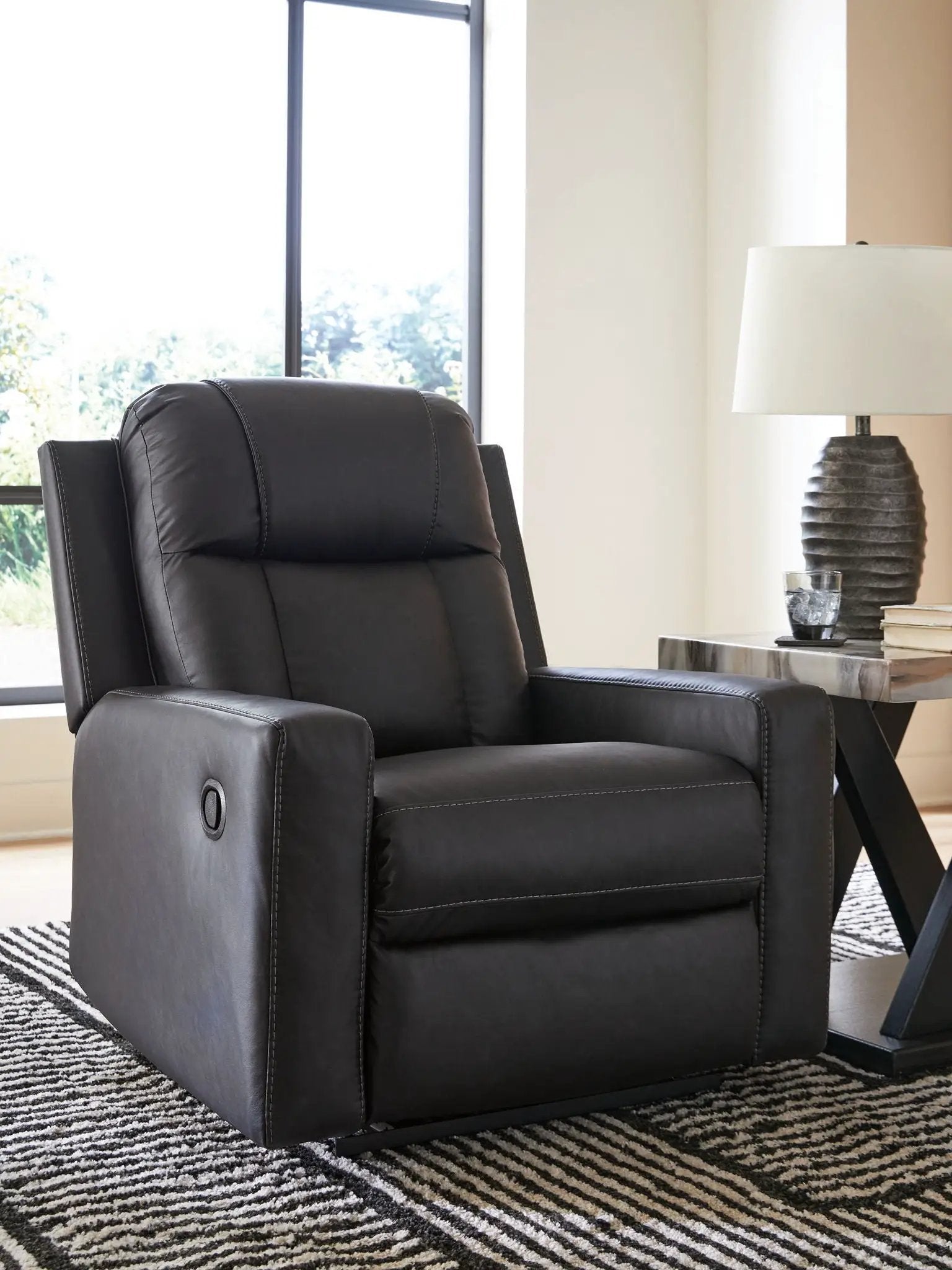 Mackmenville Zero Wall Recliner in black leather by Unique Piece Furniture on Tampa Home & Garden Store