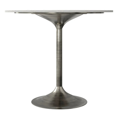 Osborne dining table by Unique Piece Furniture with marble top and brushed metal pedestal on Tampa Home & Garden Store