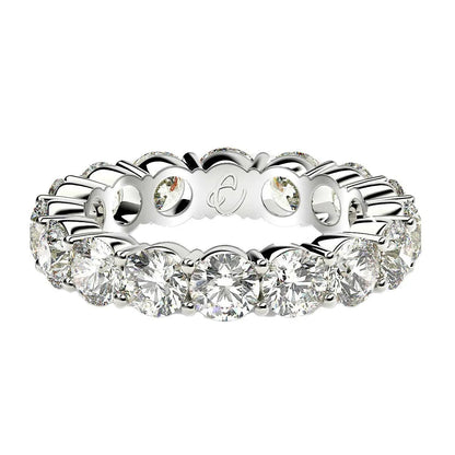 Round cut lab-grown diamond eternity ring in 14k white gold, 4 cttw FG/VS2 on Tampa Home & Garden Store