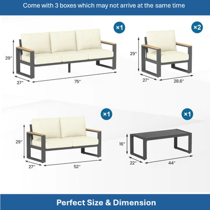 Modern Outdoor Sofa Set with the Coffee Table