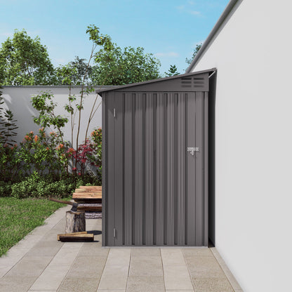Lean-To Storage Shed gray metal with windows HouseOfZazla on Tampa Home & Garden Store